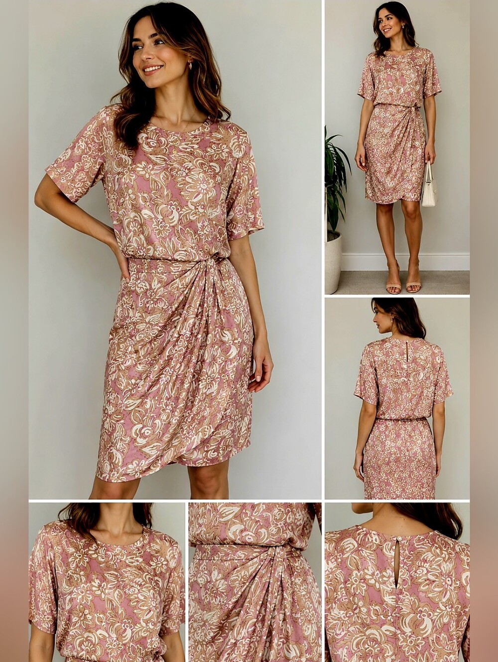 Vintage S.L.B. Sunny Leigh 100% Silk Floral Top Skirt 2 Piece Set S - Picture 16 of 16